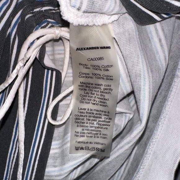 T by Alexander Wang Striped Cinch-Front Tee - Picture 8 of 8